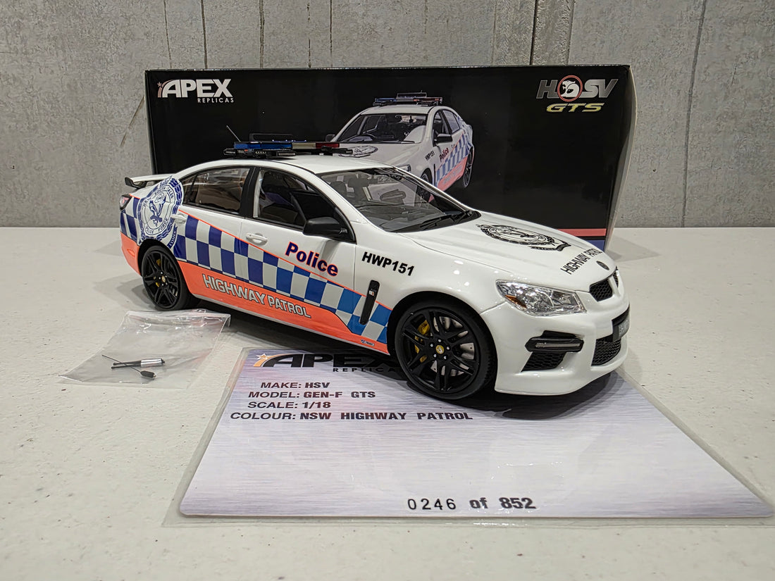 2013 VF HSV GEN-F GTS - NSW POLICE CAR - 1:18 SCALE MODEL - APEX REPLICAS