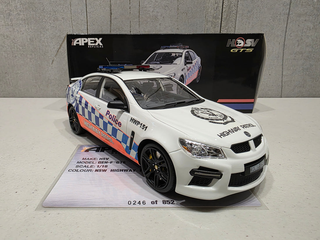 2013 VF HSV GEN-F GTS - NSW POLICE CAR - 1:18 SCALE MODEL - APEX REPLICAS