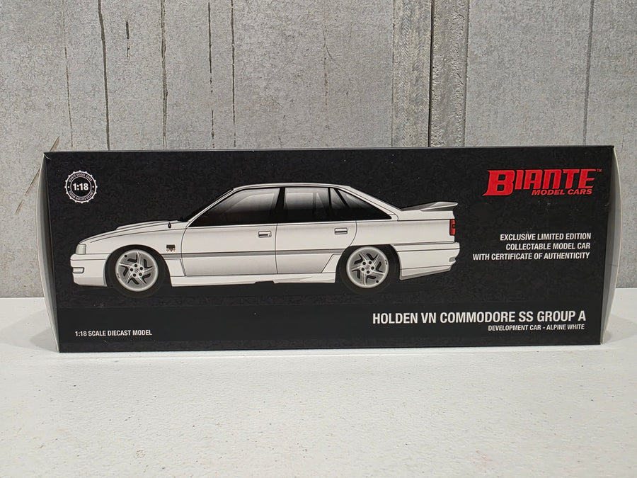 HOLDEN VN COMMODORE SS GROUP A DEVELOPMENT CAR - ALPINE WHITE - 1:18 SCALE DIECAST MODEL - BIANTE