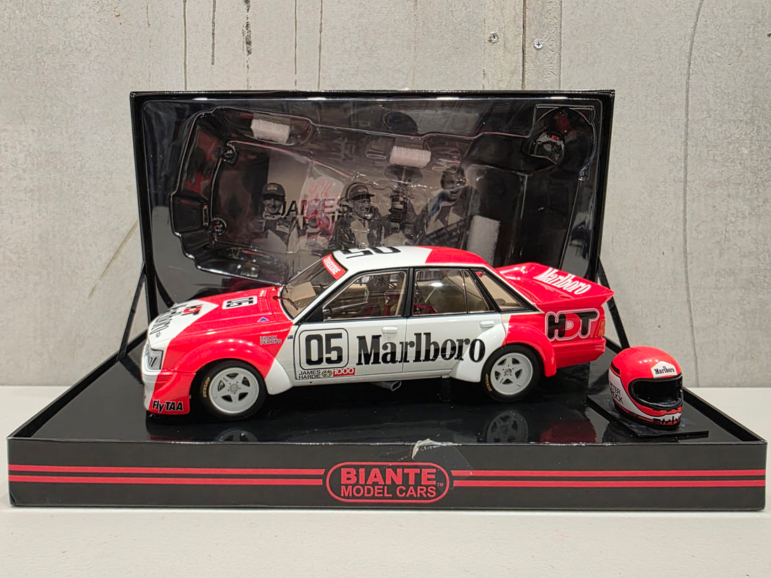 PETER BROCK - LARRY PERKINS - HOLDEN DEALER TEAM - VK COMMODORE - 1984 BATHURST WINNER - 1:18 SCALE DIECAST WITH HELMET - BIANTE