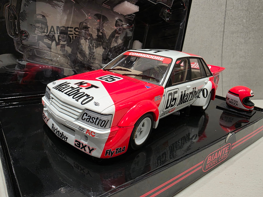 PETER BROCK - LARRY PERKINS - HOLDEN DEALER TEAM - VK COMMODORE - 1984 BATHURST WINNER - 1:18 SCALE DIECAST WITH HELMET - BIANTE