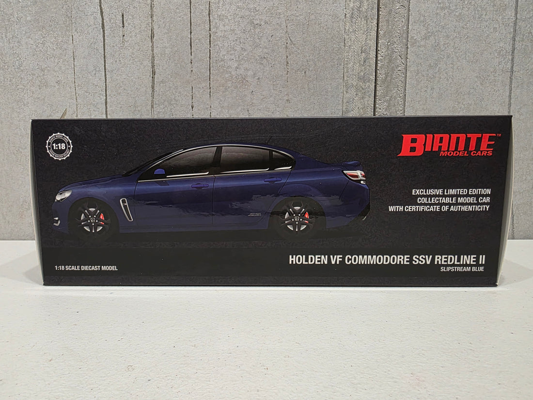 HOLDEN VF COMMODORE SSV REDLINE - SLIPSTREAM BLUE - 1:18 SCALE DIECAST MODEL - BIANTE