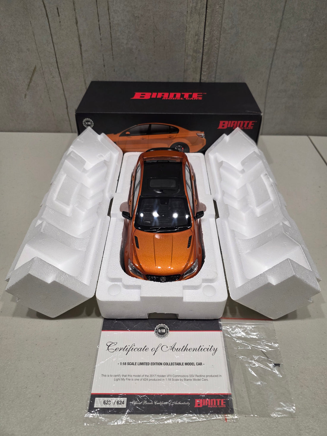 2017 HOLDEN VFII COMMODORE SSV REDLINE - LIGHT MY FIRE - 1:18 SCALE DIECAST MODEL - BIANTE