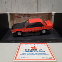 HOLDEN LX TORANA SLR5000 - MANDARIN RED - 1:18 SCALE DIECAST MODEL - BIANTE
