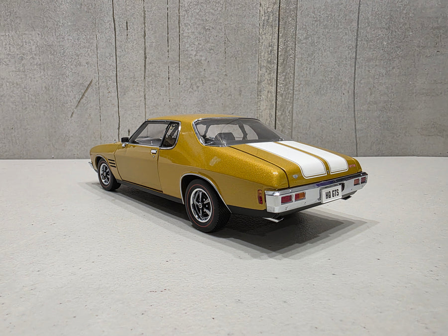 HOLDEN HQ GTS MONARO - SUNBURST METALLIC WITH WHITE STRIPES - 1:18 SCALE DIECAST MODEL