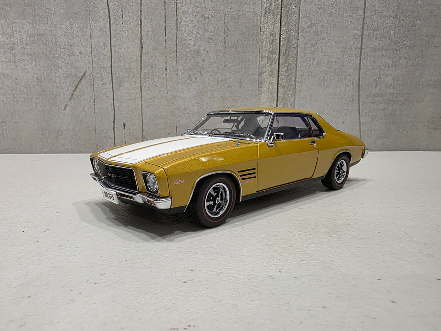 HOLDEN HQ GTS MONARO - SUNBURST METALLIC WITH WHITE STRIPES - 1:18 SCALE DIECAST MODEL