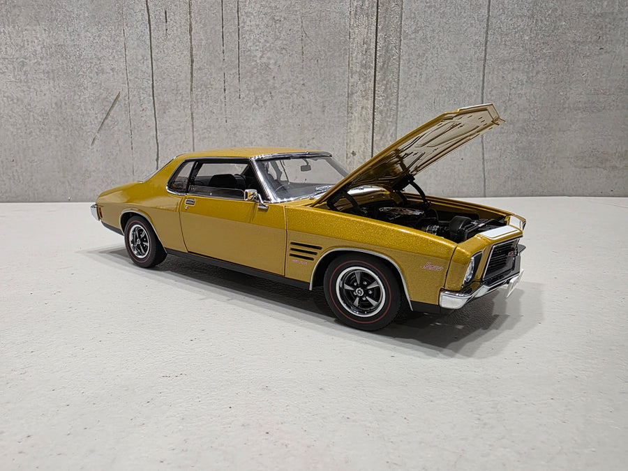 HOLDEN HQ GTS MONARO - SUNBURST METALLIC WITH WHITE STRIPES - 1:18 SCALE DIECAST MODEL