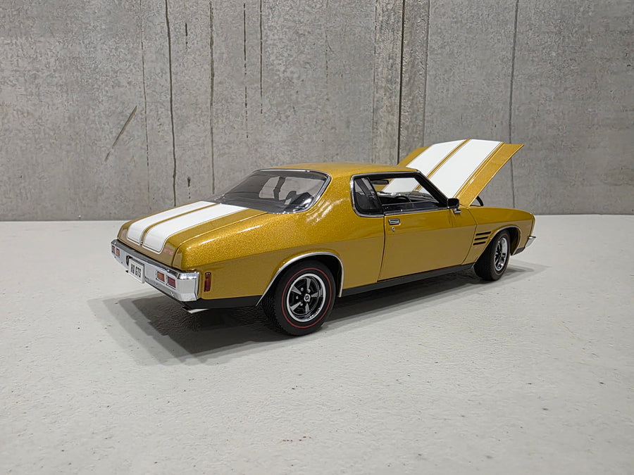 HOLDEN HQ GTS MONARO - SUNBURST METALLIC WITH WHITE STRIPES - 1:18 SCALE DIECAST MODEL