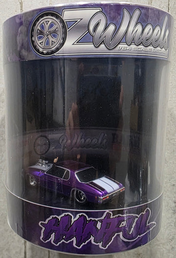 OZ WHEELS - HANDFUL - PURPLE BLOWN HOLDEN HQ MONARO COUPE - SUPER CHASE EDITION - SUMMERNATS EDITION - 1:64 SCALE DIECAST MODEL - SERIES 2- DDA