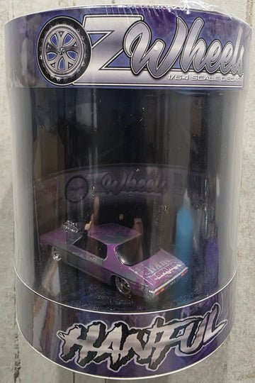 OZ WHEELS - HANDFUL - PURPLE OZ WHEELS LIVERY - RAW CHASE EDITION - BLOWN HOLDEN HQ MONARO COUPE  - SUMMERNATS EDITION - 1:64 SCALE DIECAST MODEL - SERIES 2- DDA (Copy)