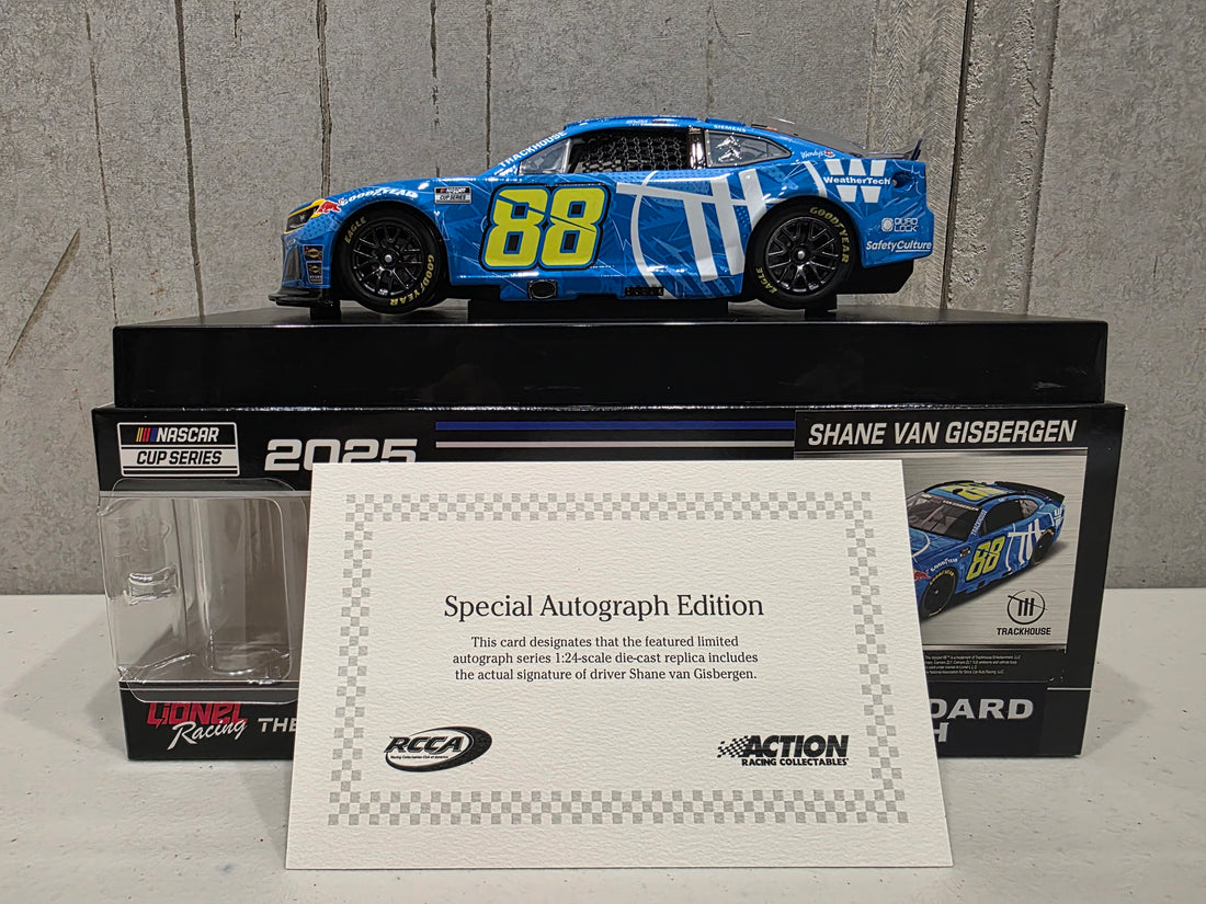 SHANE VAN GISBERGEN AUTOGRAPHED 2025 TRACKHOUSE 1:24 SCALE ARC DIECAST