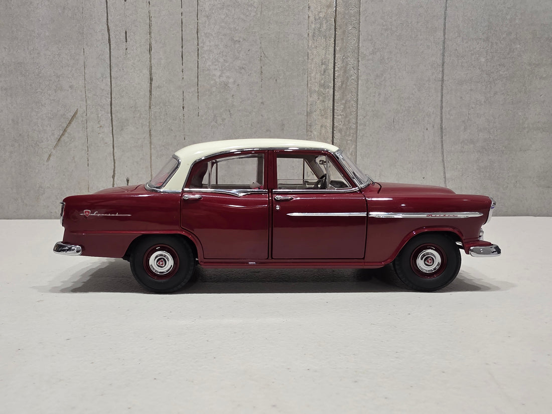 HOLDEN FE SPECIAL - CASCADE WHITE OVER ETNA MAROON - 1:18 SCALE DIECAST MODEL