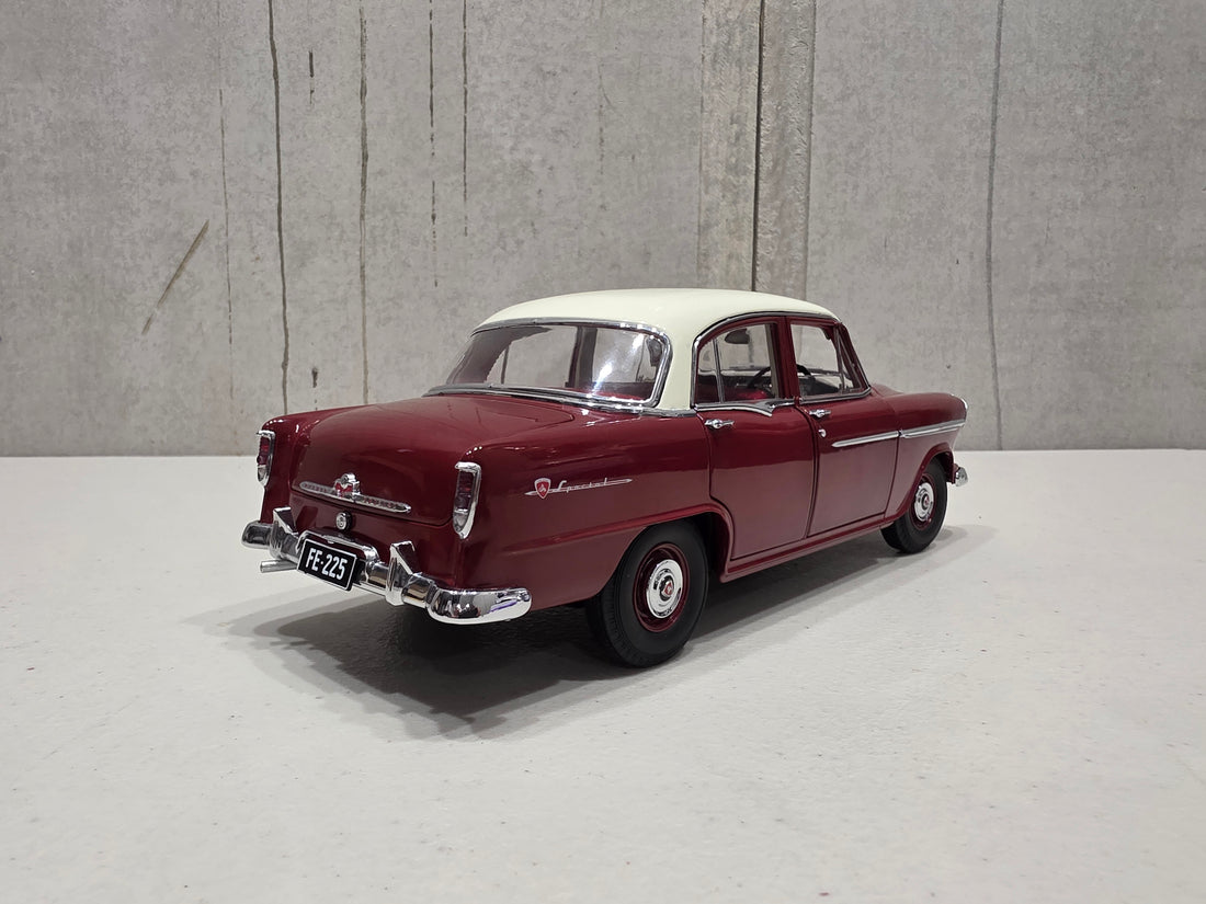 HOLDEN FE SPECIAL - CASCADE WHITE OVER ETNA MAROON - 1:18 SCALE DIECAST MODEL