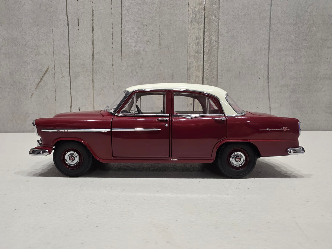 HOLDEN FE SPECIAL - CASCADE WHITE OVER ETNA MAROON - 1:18 SCALE DIECAST MODEL