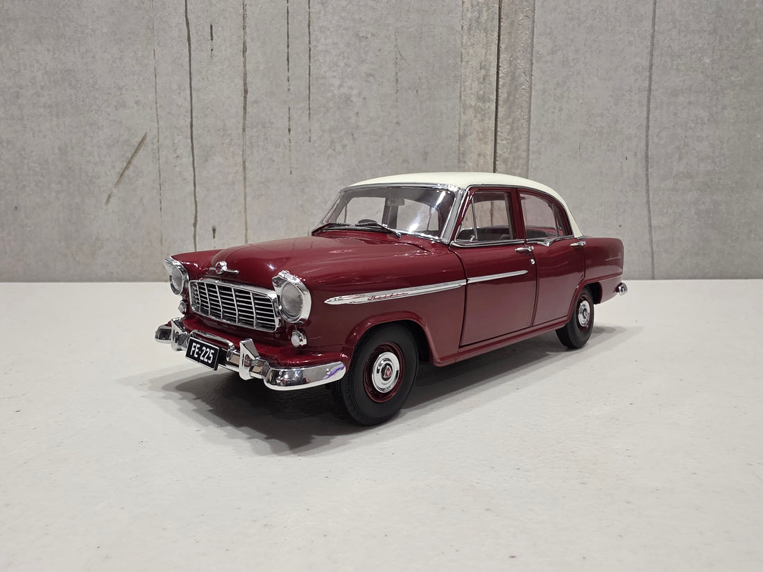 HOLDEN FE SPECIAL - CASCADE WHITE OVER ETNA MAROON - 1:18 SCALE DIECAST MODEL