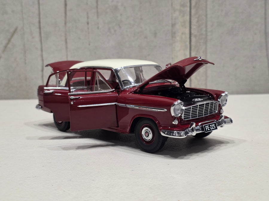 HOLDEN FE SPECIAL - CASCADE WHITE OVER ETNA MAROON - 1:18 SCALE DIECAST MODEL