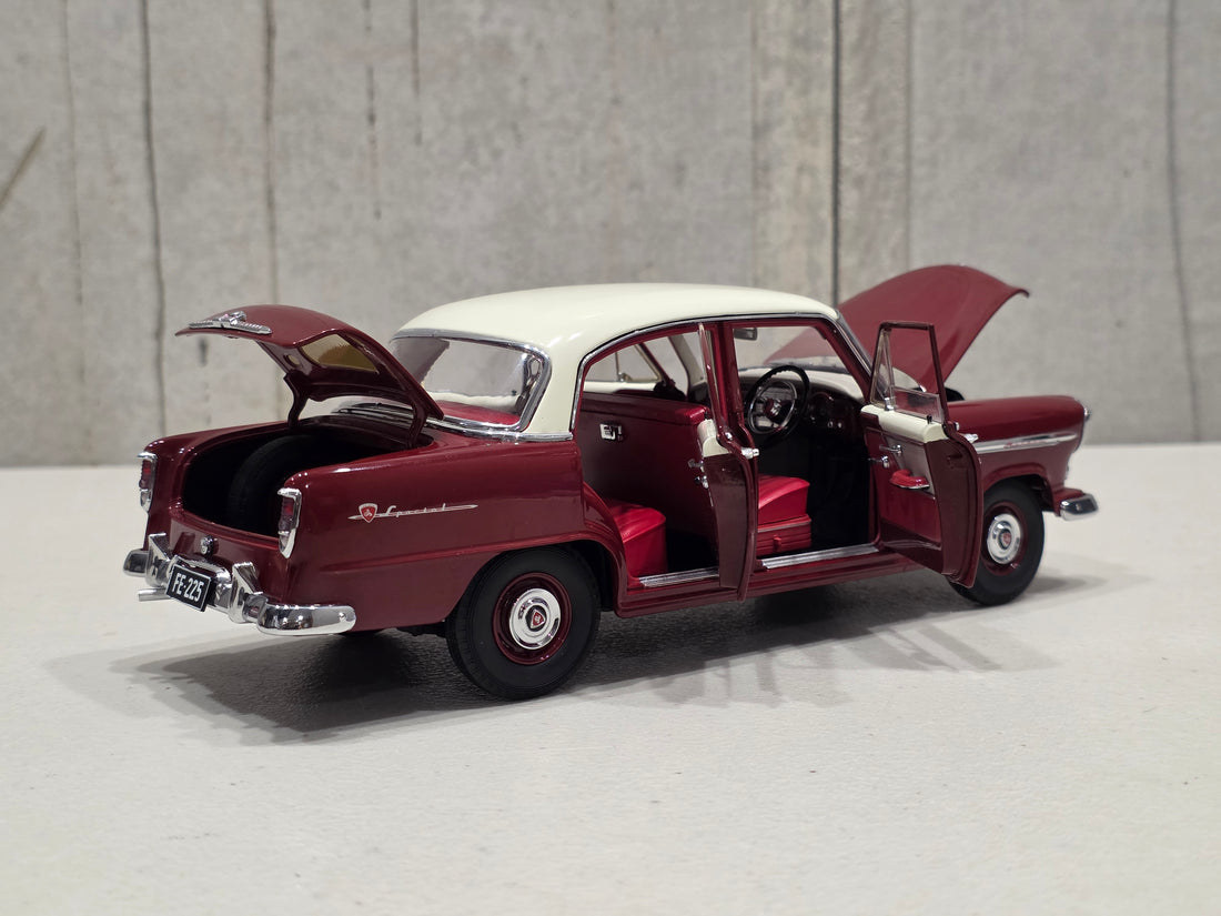 HOLDEN FE SPECIAL - CASCADE WHITE OVER ETNA MAROON - 1:18 SCALE DIECAST MODEL