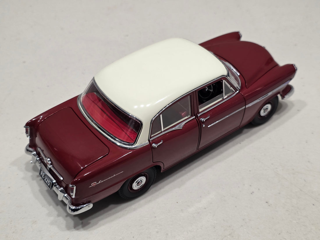 HOLDEN FE SPECIAL - CASCADE WHITE OVER ETNA MAROON - 1:18 SCALE DIECAST MODEL