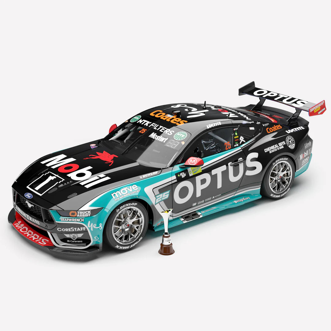 *PRE-ORDER* Chaz Mostert - Mobil 1 Optus Racing #25 Ford Mustang GT - 2025 Repco Supercars Championship Winner - 1:12 Scale Diecast Model - Authentic Collectables