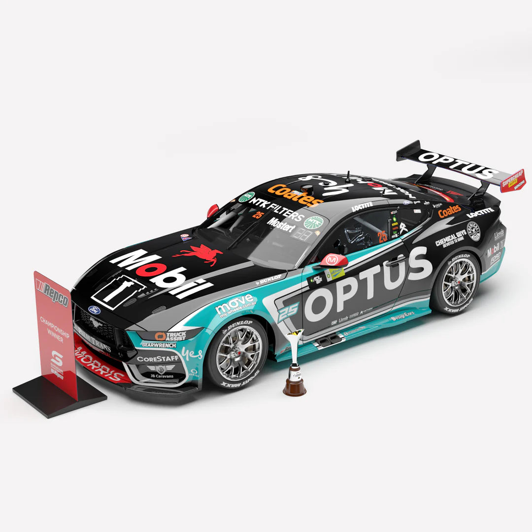 *PRE-ORDER* Chaz Mostert - Mobil 1 Optus Racing #25 Ford Mustang GT - 2025 Repco Supercars Championship Winner - 1:18 Scale Diecast Model - Authentic Collectables
