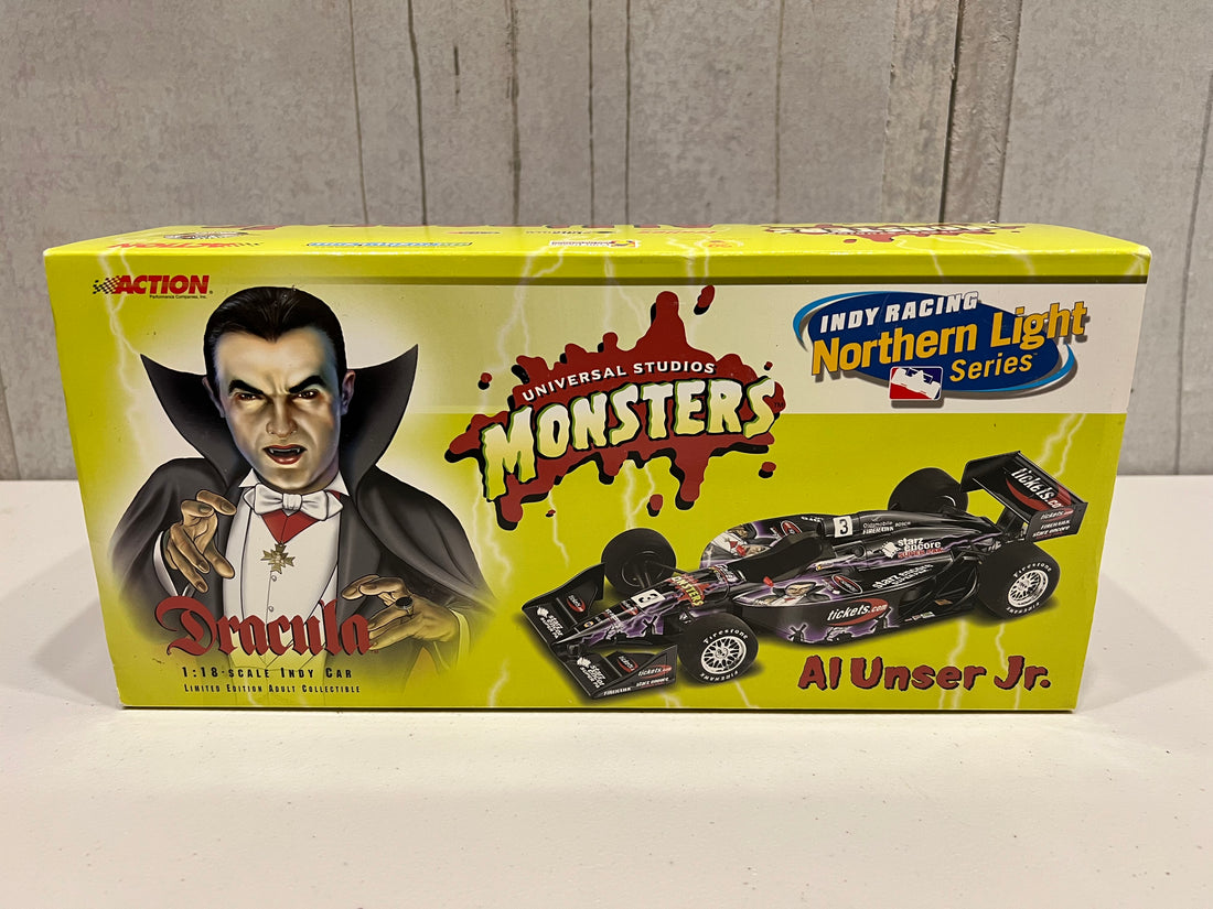 AL UNSER JR #3 UNIVERSAL STUDIOS MONSTERS - 1:18 SCALE DIECAST INDY CAR 1 OF 1416 - ACTION