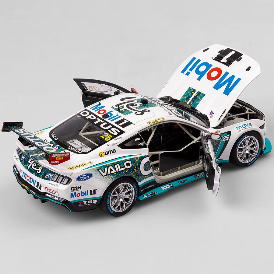 Chaz Mostert - Mobil 1 Optus Racing #25 Ford Mustang GT - 2023 Darwin Triple Crown Indigenous Round -1:18 Scale Diecast Model - Authentic Collectables
