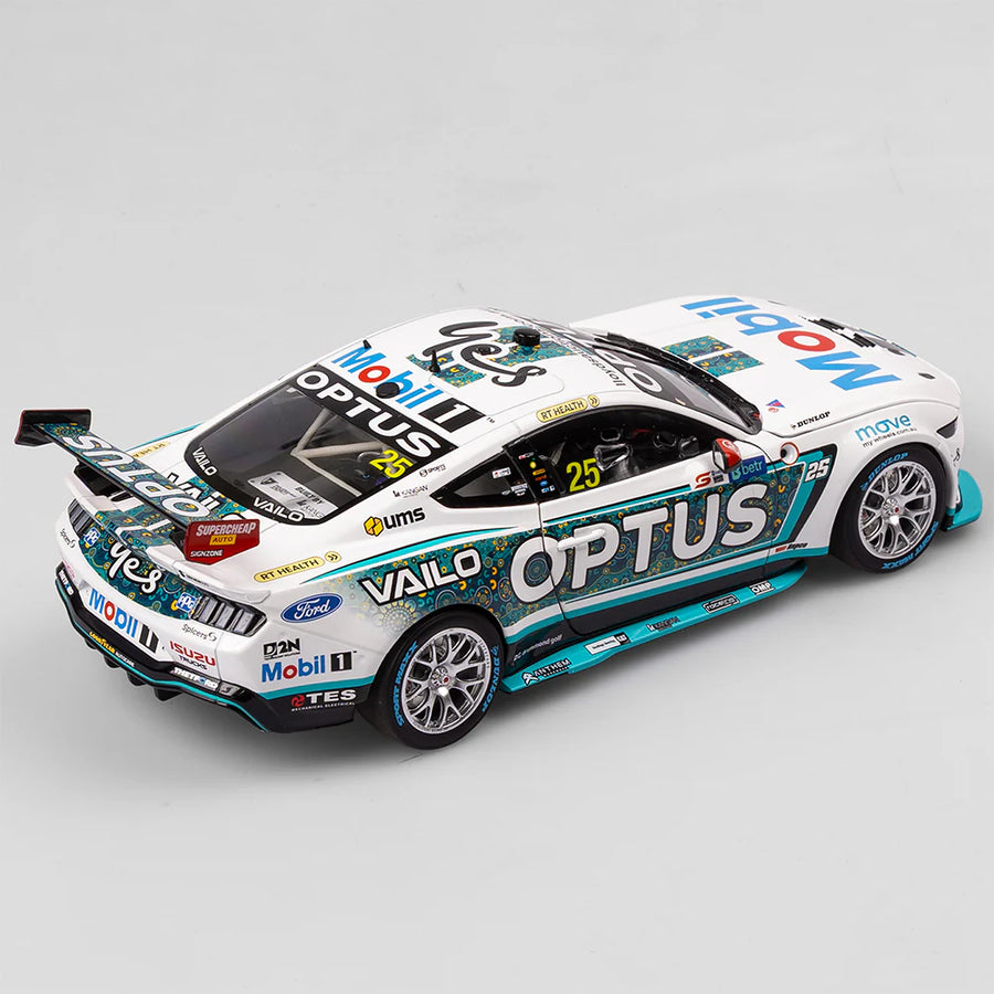 Chaz Mostert - Mobil 1 Optus Racing #25 Ford Mustang GT - 2023 Darwin Triple Crown Indigenous Round -1:18 Scale Diecast Model - Authentic Collectables