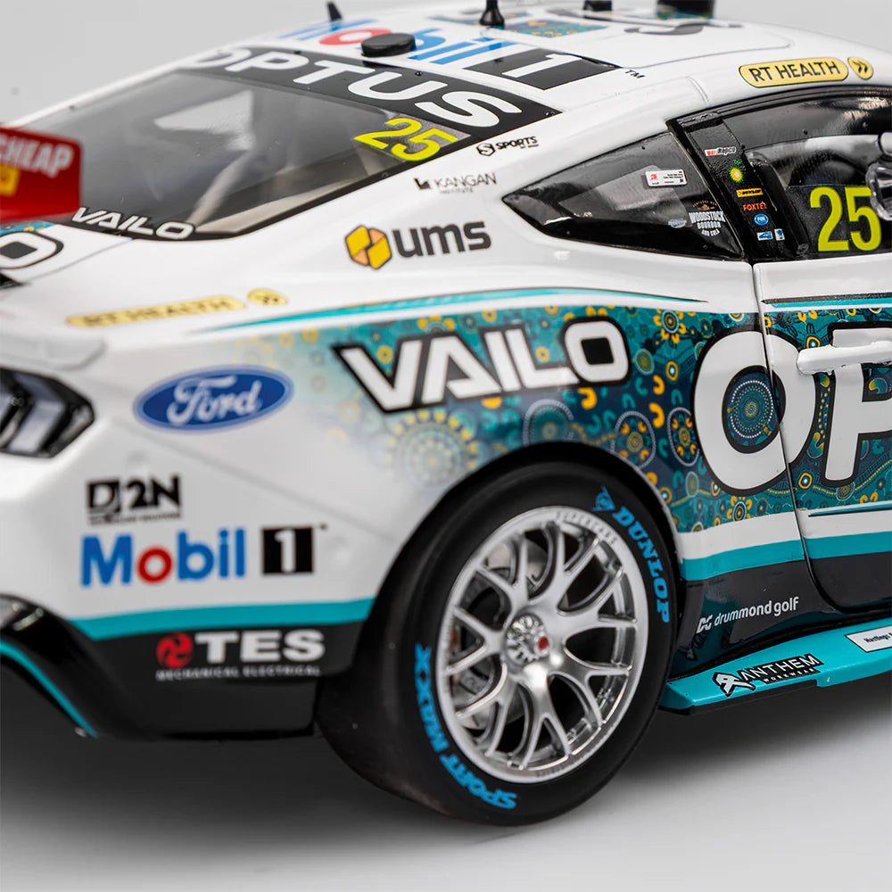 Chaz Mostert - Mobil 1 Optus Racing #25 Ford Mustang GT - 2023 Darwin Triple Crown Indigenous Round -1:18 Scale Diecast Model - Authentic Collectables