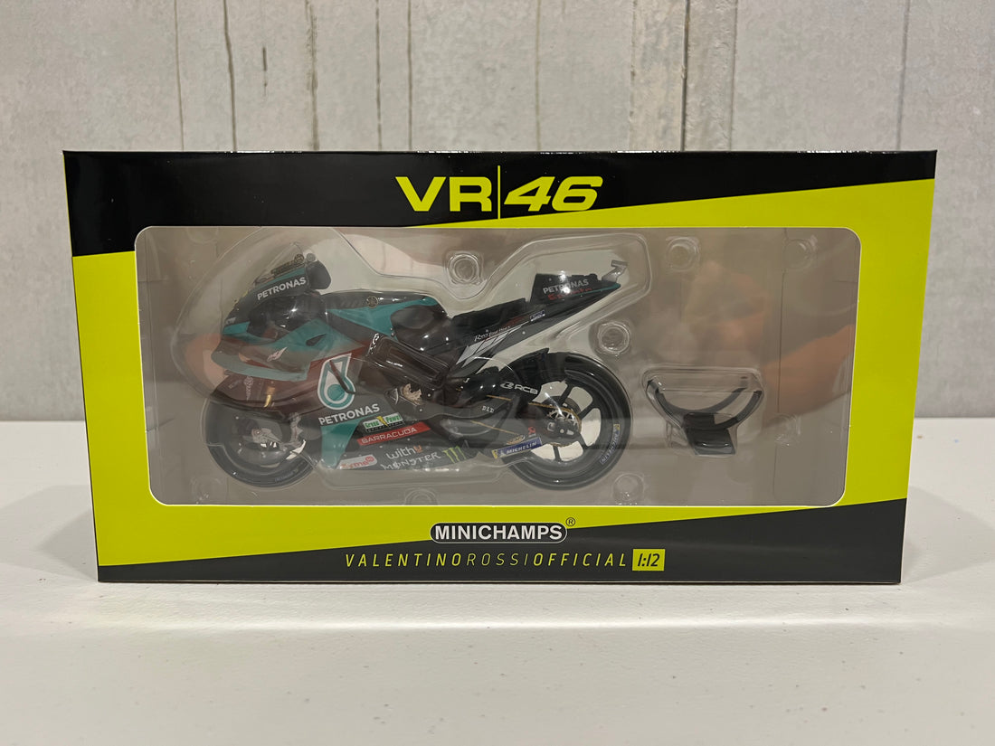 VALENTINO ROSSI 2021 TEAM PETRONAS YAMAHA  YZR-M1 SRT QATAR TEST 1:12 DIECAST MODEL