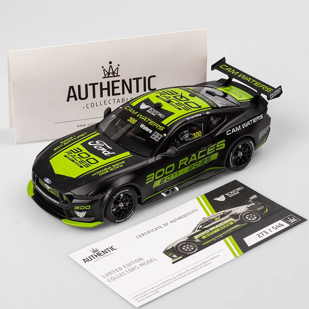 Cam Waters - Tickford Racing #300 Ford Mustang GT - Cam Waters 300 Races Special Edition - 1:18 Scale Diecast Model - Authentic Collectables