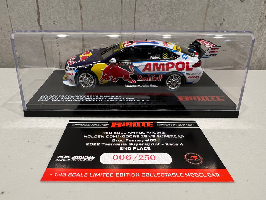 HOLDEN ZB COMMODORE - RED BULL  AMPOL RACING - BROC FEENEY #88 -  NED Whisky Tasmania Supersprint Race  4 RUNNER-UP - 1:43 Scale