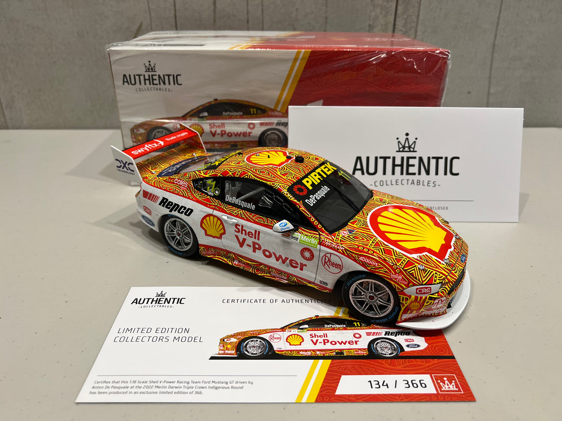 Anton De Pasquale- Shell V-Power Racing Team #11 Ford Mustang GT - 2022 Darwin Triple Crown Indigenous Round - 1:18 Scale Diecast Model - Authentic Collectables  RRP $275 NOW $200