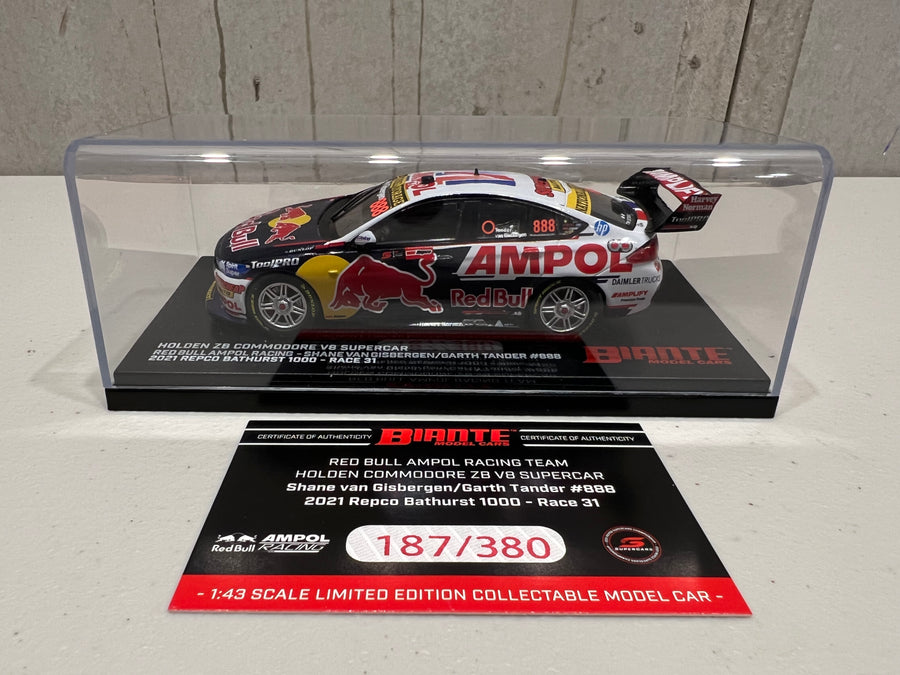 2021 HOLDEN ZB COMMODORE - RED BULL AMPOL RACING - VAN GISBERGEN/TANDER #888 - REPCO Bathurst 1000 - 1:43 Scale Diecast Model Car - BIANTE