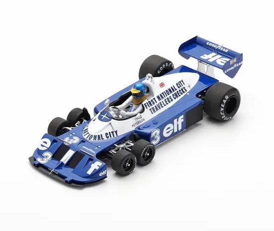 Tyrrell F1 P34 - #3 Ronnie Peterson - 6th, 1977 Italian GP - 1:18 Model Car - SPARK