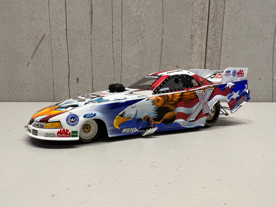 2004 JOHN FORCE & NORWALK RACEWAY PARK "FREEDOM'S FLIGHT" CASTROL GTX MUSTANG FUNNY CAR - 1:24 SCALE DIECAST MODEL - ACTION