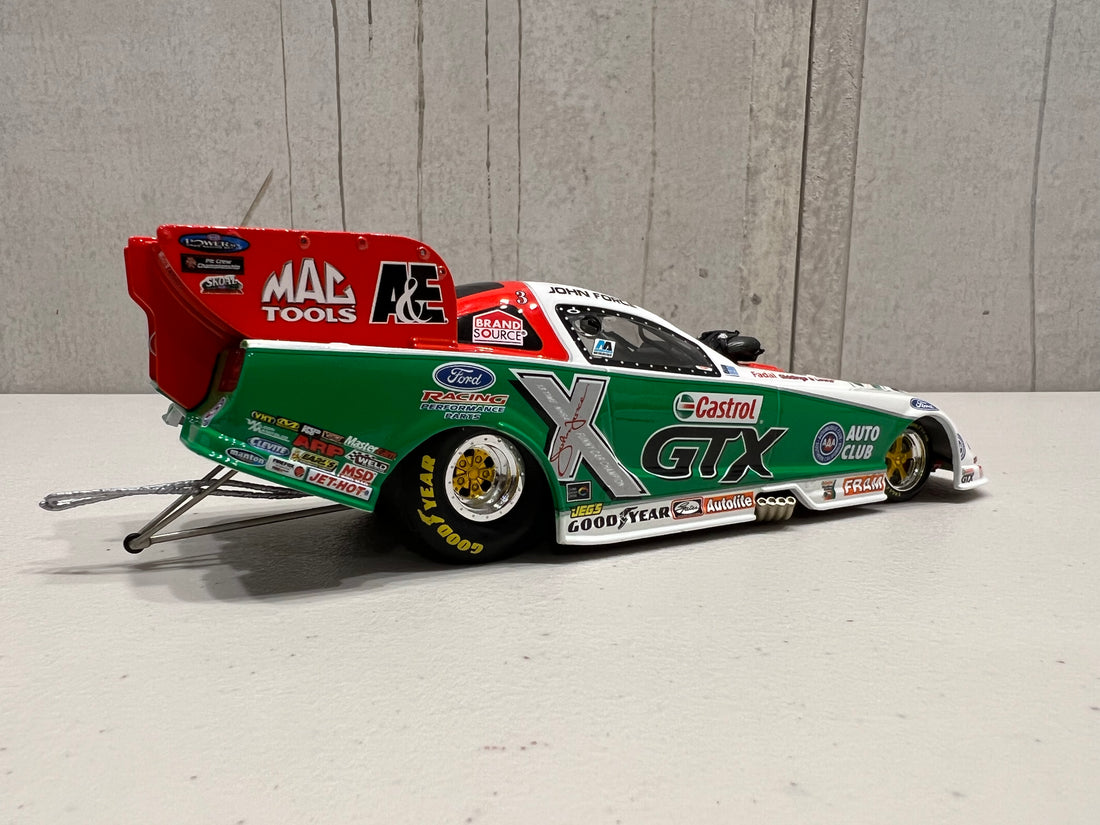 JOHN FORCE 2006 CASTROL GTX MUSTANG FUNNY CAR - 1:24 SCALE DIECAST MODEL - ACTION