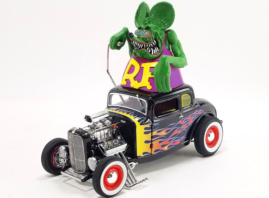 *PRE-ORDER* 1932 FORD BLOWN 5 WINDOW W/ RAT FINK FIGURE - 1:18 SCALE DIECAST MODEL - ACME