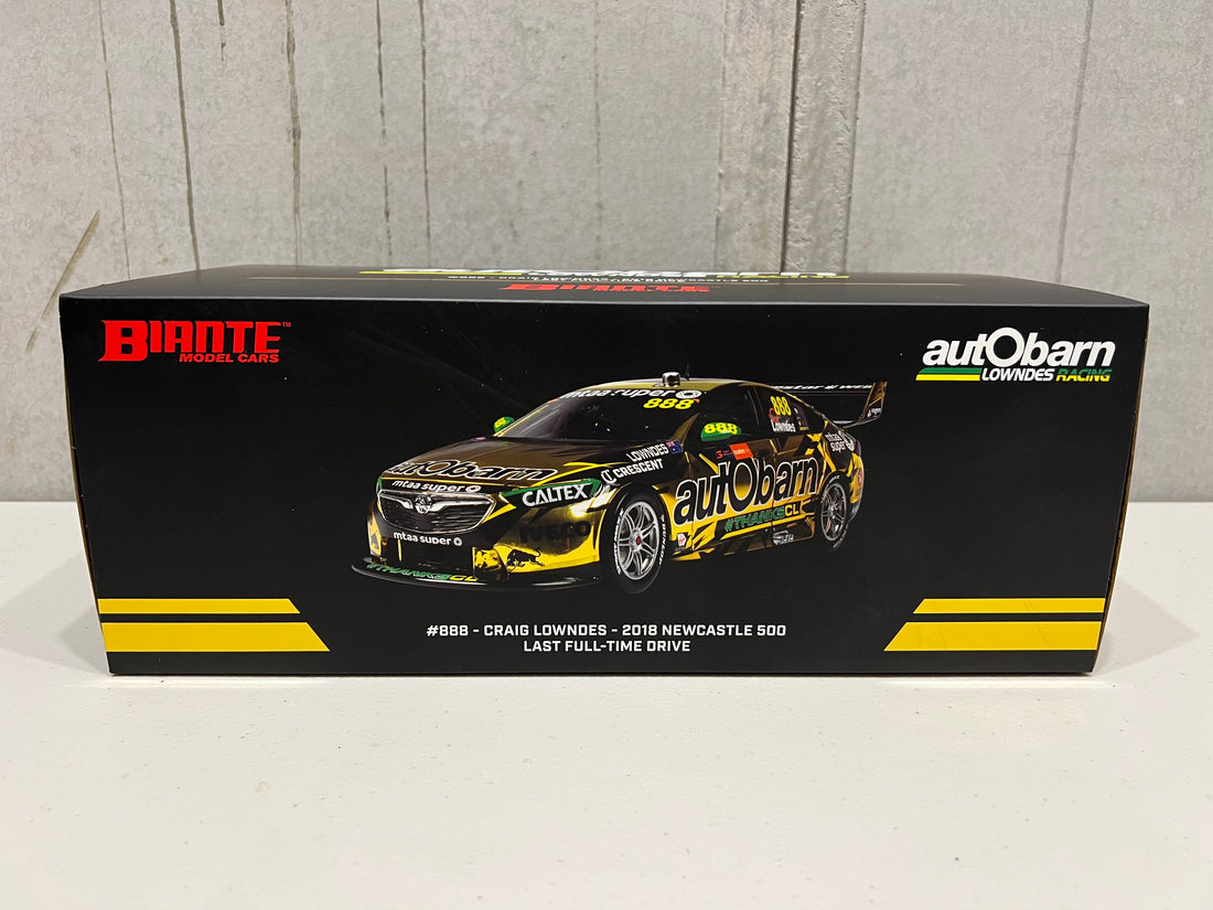 HOLDEN ZB COMMODORE AUTOBARN LOWNDES RACING #888 - LOWNDES - 2018 NEWCASTLE 500  "LOWNDES FINAL RACE" - 1:18 SCALE DIECAST MODEL - BIANTE - RRP $319 NOW $279