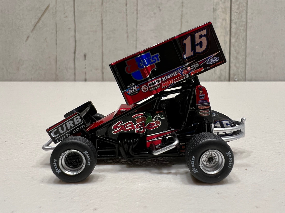 2022 #15 SAGE / CARQUEST SPRINT CAR - DONNY SCHATZ 1:50 SCALE DIECAST - CHROME - TEAM EXECUTIVE