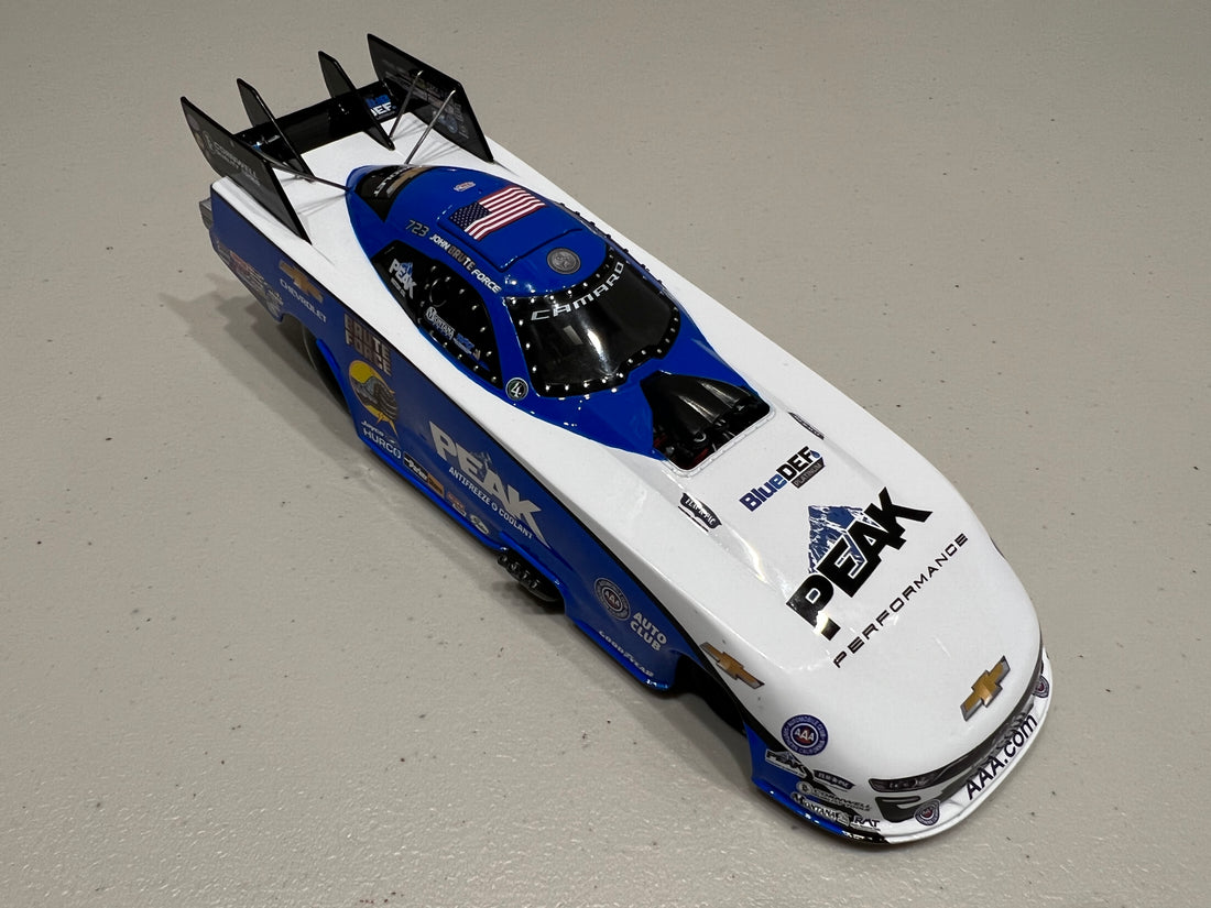 AUTO WORLD 2021 JOHN FORCE PEAK FUNNY CAR 1:24 SCALE DIECAST