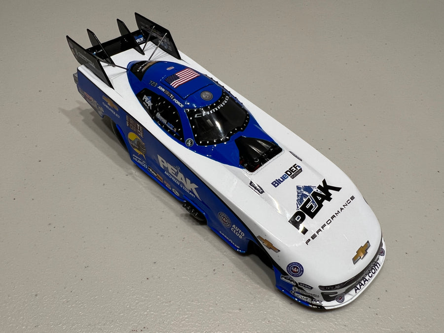 AUTO WORLD 2021 JOHN FORCE PEAK FUNNY CAR 1:24 SCALE DIECAST