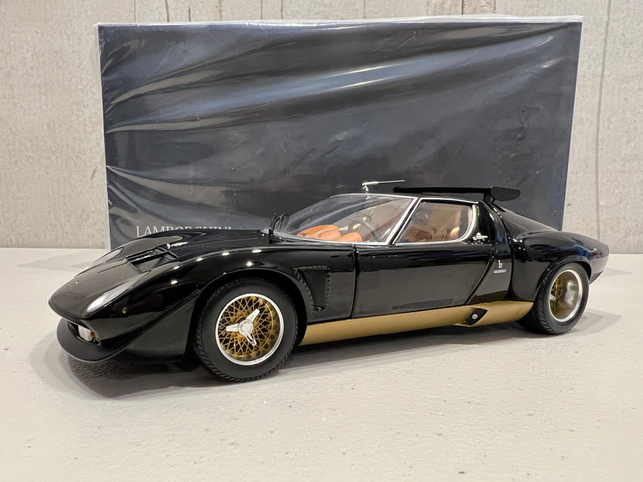 Lamborghini Miura SVR - Black/Gold - 1:18 Scale Diecast Model Car -Kyosho