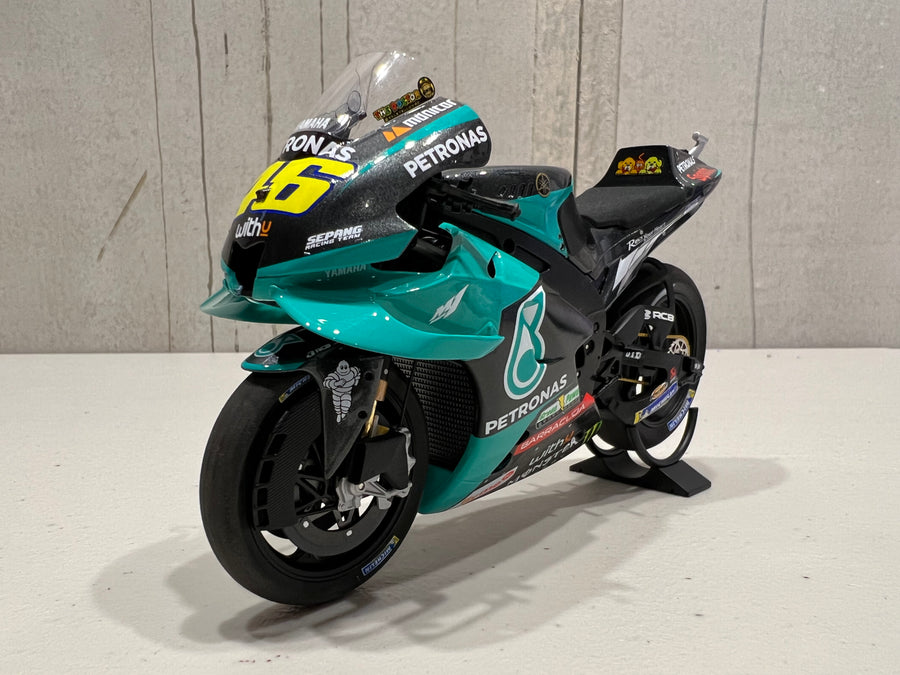 VALENTINO ROSSI 2021 TEAM PETRONAS YAMAHA  YZR-M1 SRT QATAR TEST 1:12 DIECAST MODEL