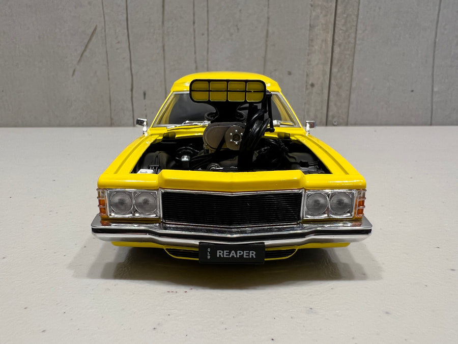 HOLDEN HJ "GRIM REAPER" PANEL VAN - YELLOW BLOWN PLANEL VAN - 1:24 SCALE DIECAST MODEL - DDA