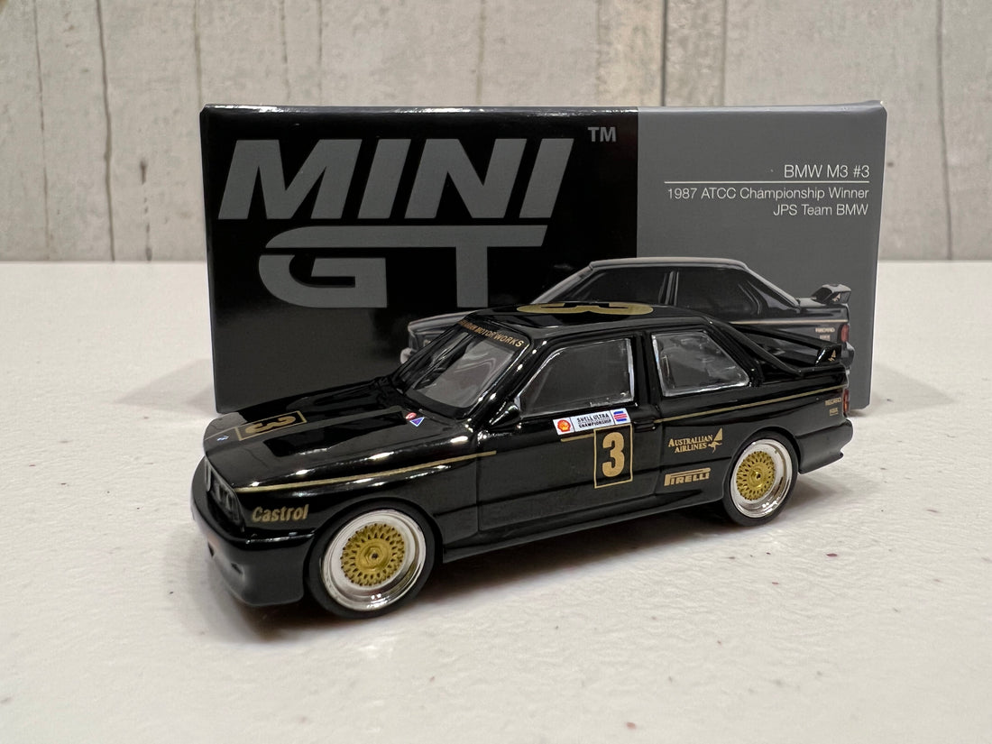 BMW M3 #3 JPS Team BMW 1987 ATCC Championship Winner - Australia Exclusive - 1:64 Scale Diecast Model - Mini GT