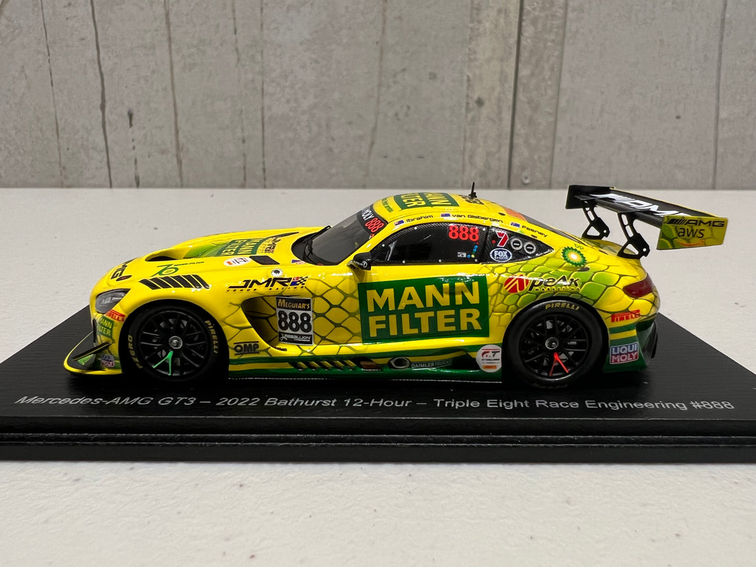 MERCEDES-AMG GT3 - 2022 BATHURST  12-HOUR - TRIPLE EIGHT RACE  ENGINEERING #888 - FEENEY/VAN  GISBERGEN/IBRAHIM - 3RD PLACE - 1:43 SCALE