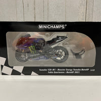 FABIO QUARATAGO 2021 YAMAHA YZR M1 MONSTER ENERGY YAMAHA 1:12 MOTOGP WORLD CHAMPION DIECAST MODEL