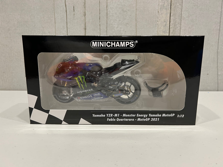 FABIO QUARATAGO 2021 YAMAHA YZR M1 MONSTER ENERGY YAMAHA 1:12 MOTOGP WORLD CHAMPION DIECAST MODEL