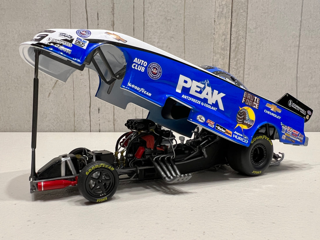 AUTO WORLD 2021 JOHN FORCE PEAK FUNNY CAR 1:24 SCALE DIECAST