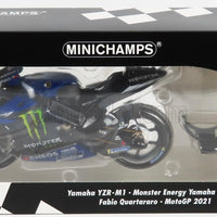 FABIO QUARATAGO 2021 YAMAHA YZR M1 MONSTER ENERGY YAMAHA 1:12 MOTOGP WORLD CHAMPION DIECAST MODEL